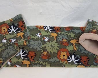 Guinea Pig Fleece Cage Set Snuggly Sack, 2x1 C&C Cage Liner, 11 1/2" x 11 1/2" and 9 1/2" x 9 1/2" Potty Pad