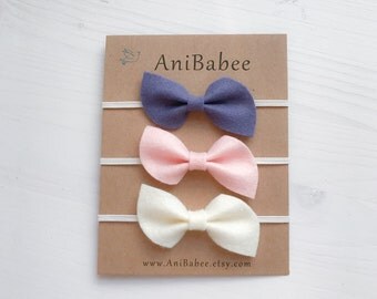 Baby Headband Set, Baby Bow Headband, Baby Headbands, Newborn Headband, Infant Headband, Felt Bow Headband, Baby Girl Headband, Hair Bows