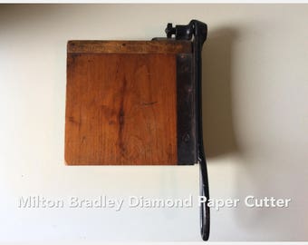 Milton Bradley Co. The Diamond, Patented Jan. 15, 1895/Milton Bradley Paper Trimmer/Diamond Photo Trimmer/M. B. Paper Cutter/Milton Bradley