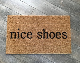 Handpainted custom clever doormats. by NickelDesignsShop on Etsy