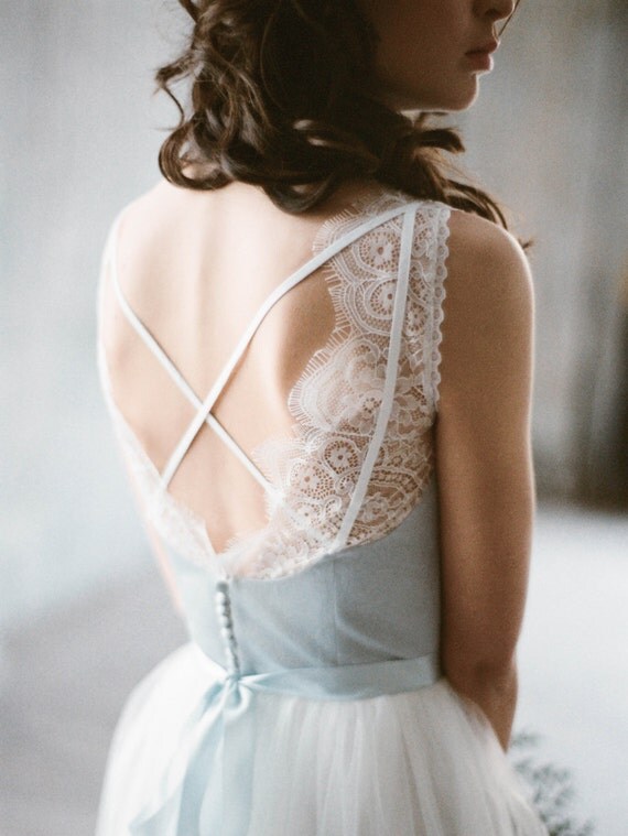 blue and grey gown