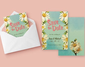 Save Our Date Printable - Save the Date Card - Floral Wedding Kit - Online Invitations - Botanical Invites - DIY Wedding - Invitation Kits