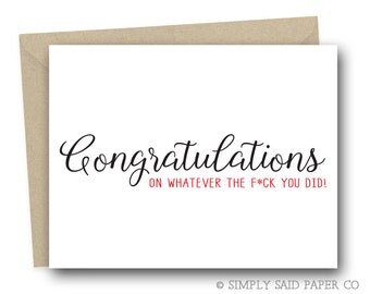 Sarcastic congrats | Etsy