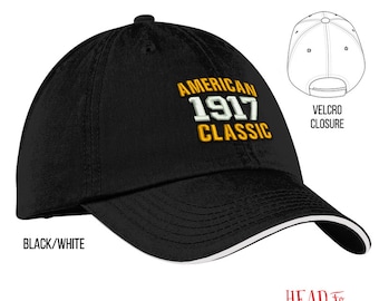 100th Birthday, 1917 Birthday, 100th Birthday Gift, American Classic Embroidered Hat, 100th Birthday Idea, 100 Years Old, 100 Birthday Gift