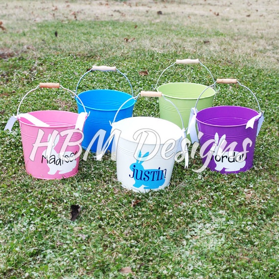 Metal Easter Buckets Easter Baskets by HBMDesignsByDanielle