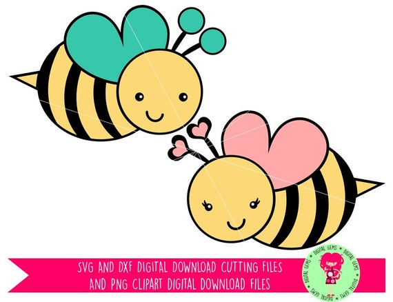 Download Bee Valentines SVG / DXF Cutting Files For Cricut / Silhouette