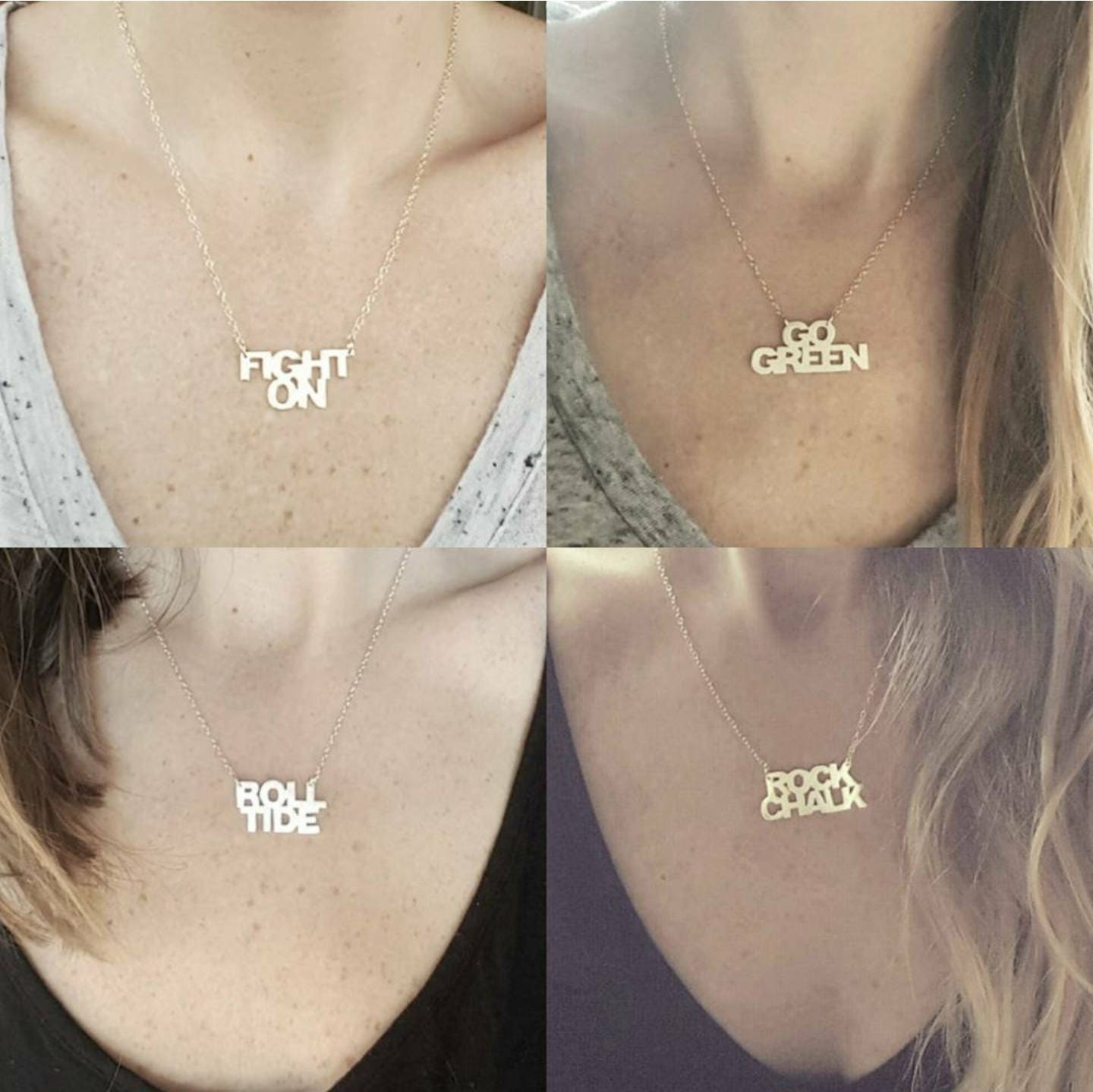 Custom School Necklace University Necklace College or