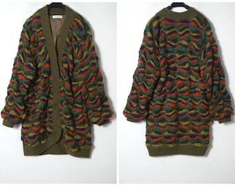 80's vintage wool sweater coat