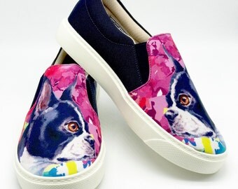 BOSTON TERRIER SHOES!! Boston lovers, dog lovers, dog breeds, women shoes.