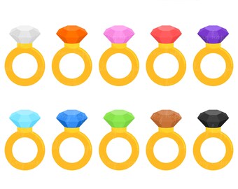 70% OFF Diamond Ring Cliparts, Diamond Ring Clipart Graphics, Personal & Small Commercial Use, Instant Download
