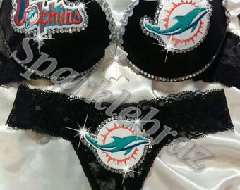 NFL bra set- Miami Dolphins lingerie-Miami Dolphins-NFL-Lingerie-Miami Dolphins for women-Miami Dolphins panties-Miami Dolphins bra