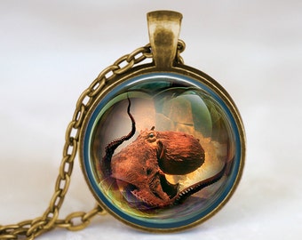 Octopus Eyefish - Steampunk Handmade Pendant Necklace