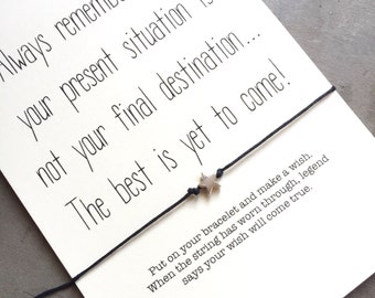 Encouragement bracelet, encouragement quote, Wish bracelet, Friendship bracelet, encouragement gift, inspirational bracelet, quote cards A23