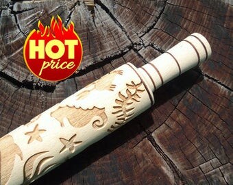 Kitchen gift Beach decor Nautical decor Ocean decor Starfish Octopus Dolphins Seahorse Under the Sea animals Crab Jellyfish rolling pin
