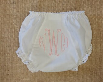 Bloomers, Monogrammed Bloomers, baby girl,Diaper Cover, plain bloomers