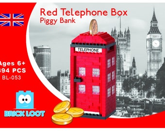 Nano Block - Red Telephone Box Piggy Bank