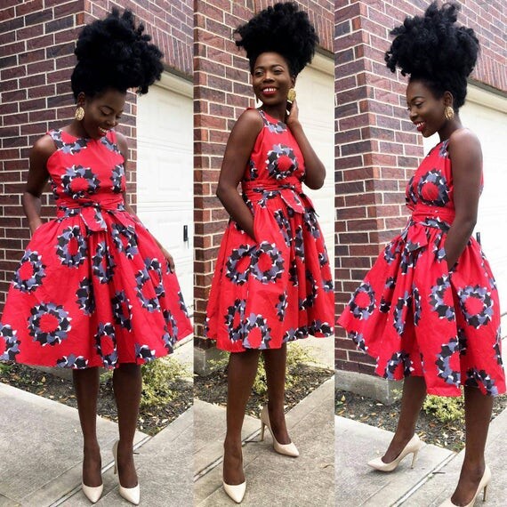 pleated ankara gown