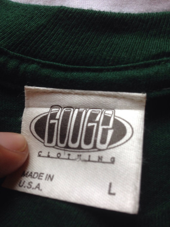 GOUGE clothing tshirt green made in usa size Large