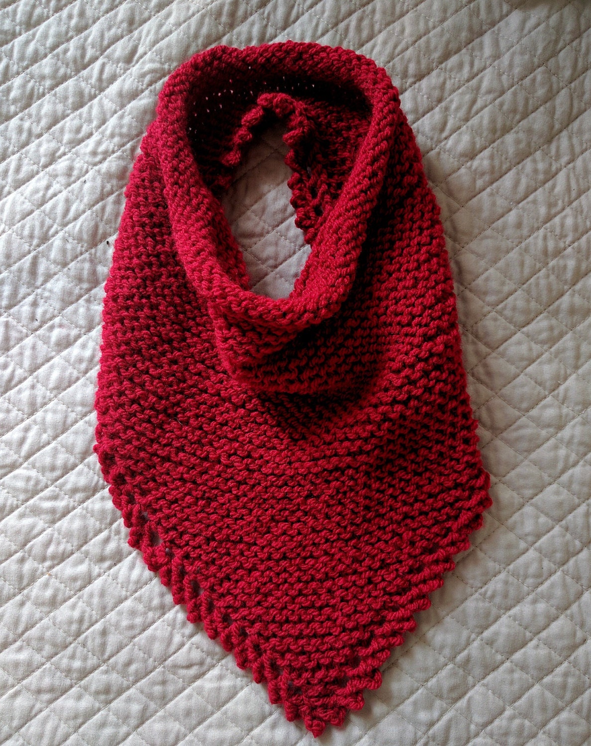Knit Bandana Scarf Pattern, Knit Triangle Scarf Pattern, Infinity