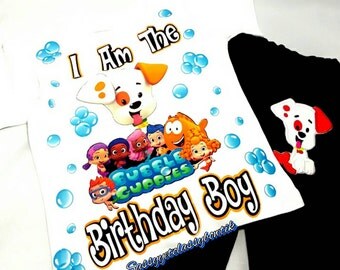 Bubble Guppies Birthday Set, Bubble Guppy Shirt, Bubble guppies, Boys Jeans, Bubble Guppies Shirt, Girls Denim Set, Boys jean Outfit