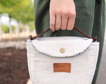 Multifunctional canvas lunch bag lined with oilcloth, customizable name lunchbox