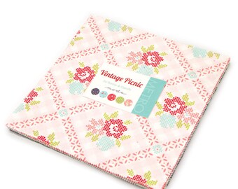 Moda VINTAGE PICNIC Layer Cake 42 10" Quilt Fabric Squares 55120LC by Bonnie & Camille
