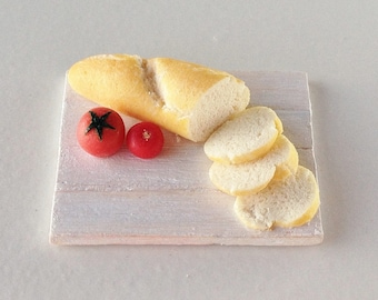 Dollhouse Miniature Bread and Tomatoes (1:12 Scale)