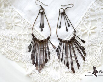 Multi Stick Hoop Drop Earrings