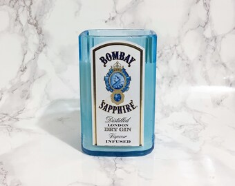 Upcycled Bombay Sapphire Gin Bottle Candle