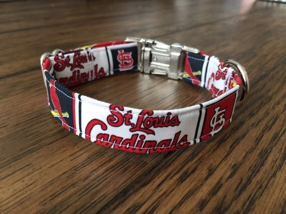 St. Louis Cardinals Dog Collar Navy Red & White
