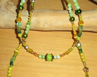 18"ag doll jewelry, doll/child's yellow and green necklace set, childs yellow and green necklace, OR purchase seperately