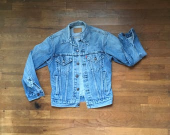 Ripped denim jacket Etsy