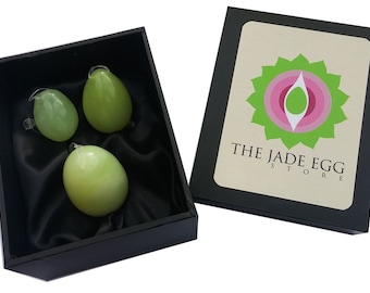 Jade Egg Set for Kegel Exercises; Set of 3 with Instruction Guide