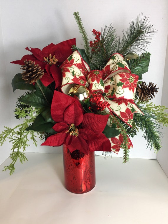 Poinsettia Christmas Floral Arrangement