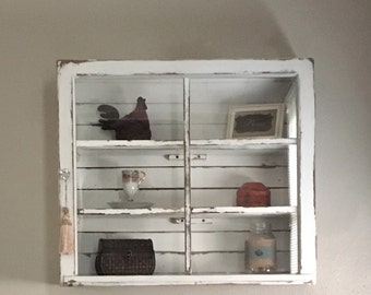 Medicine cabinet | Etsy - Salvaged Window-Farmhouse Bathroom-Rustic Wood Medicine Cabinet-Wall Decor