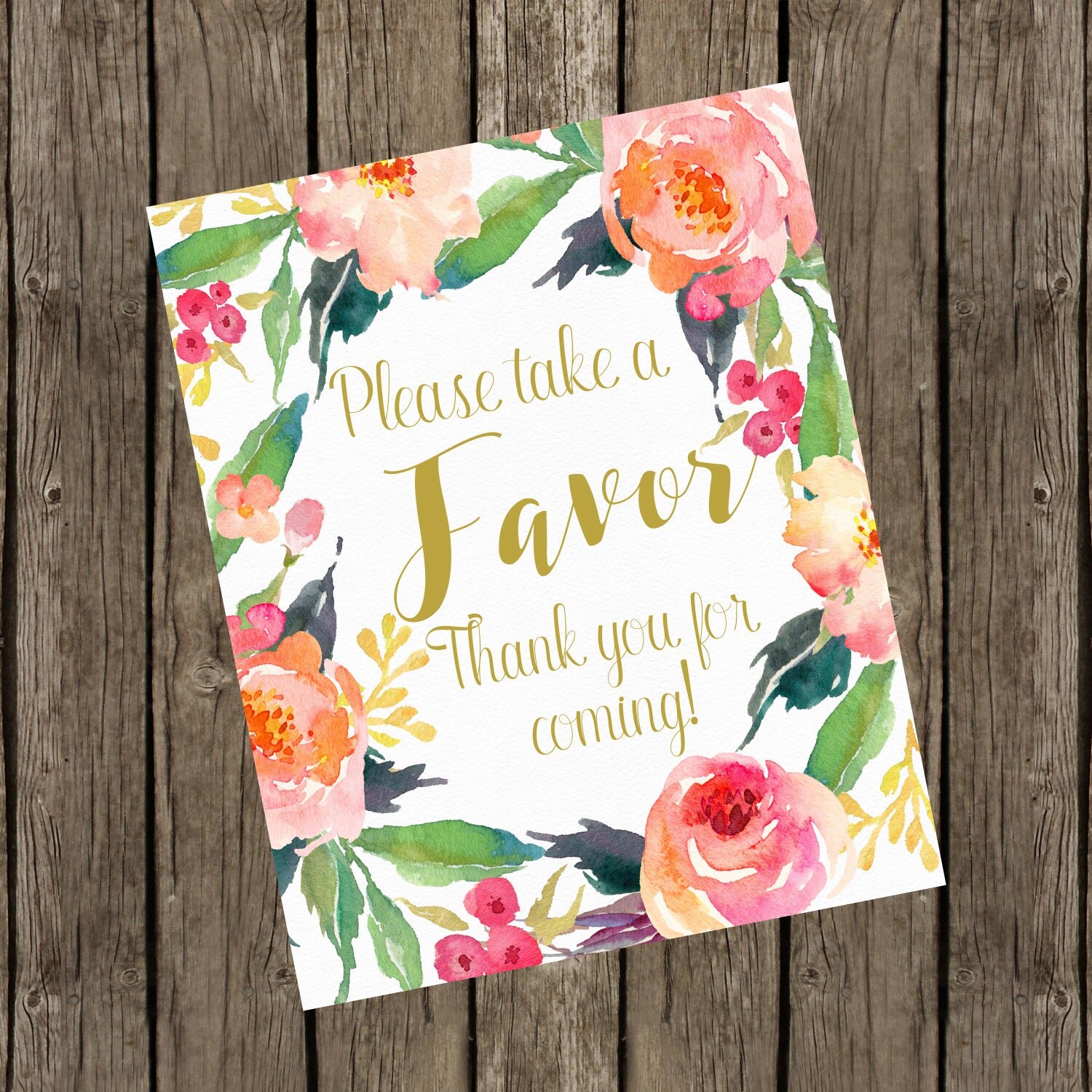 Favors Sign. Baby Shower Favors Sign 8x10 Digital File