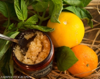 Organic Body Scrub, Lime Basil Mandarin Salt Scrub, organic skincare, orange scrub, hydrating salt scrub, natural scrub, exfoliating scrub