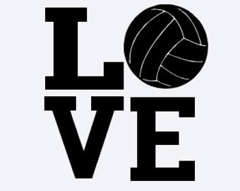 Volleyball Decal - LOVE Decal - Volleyball Sticker - LOVE Sticker - Sport Decal - Sports Sticker