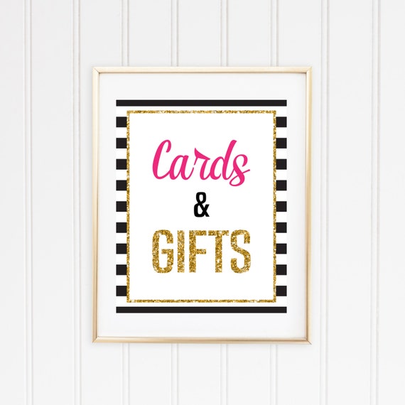 Cards & Gifts Printable Black and White Striped Kate Spade