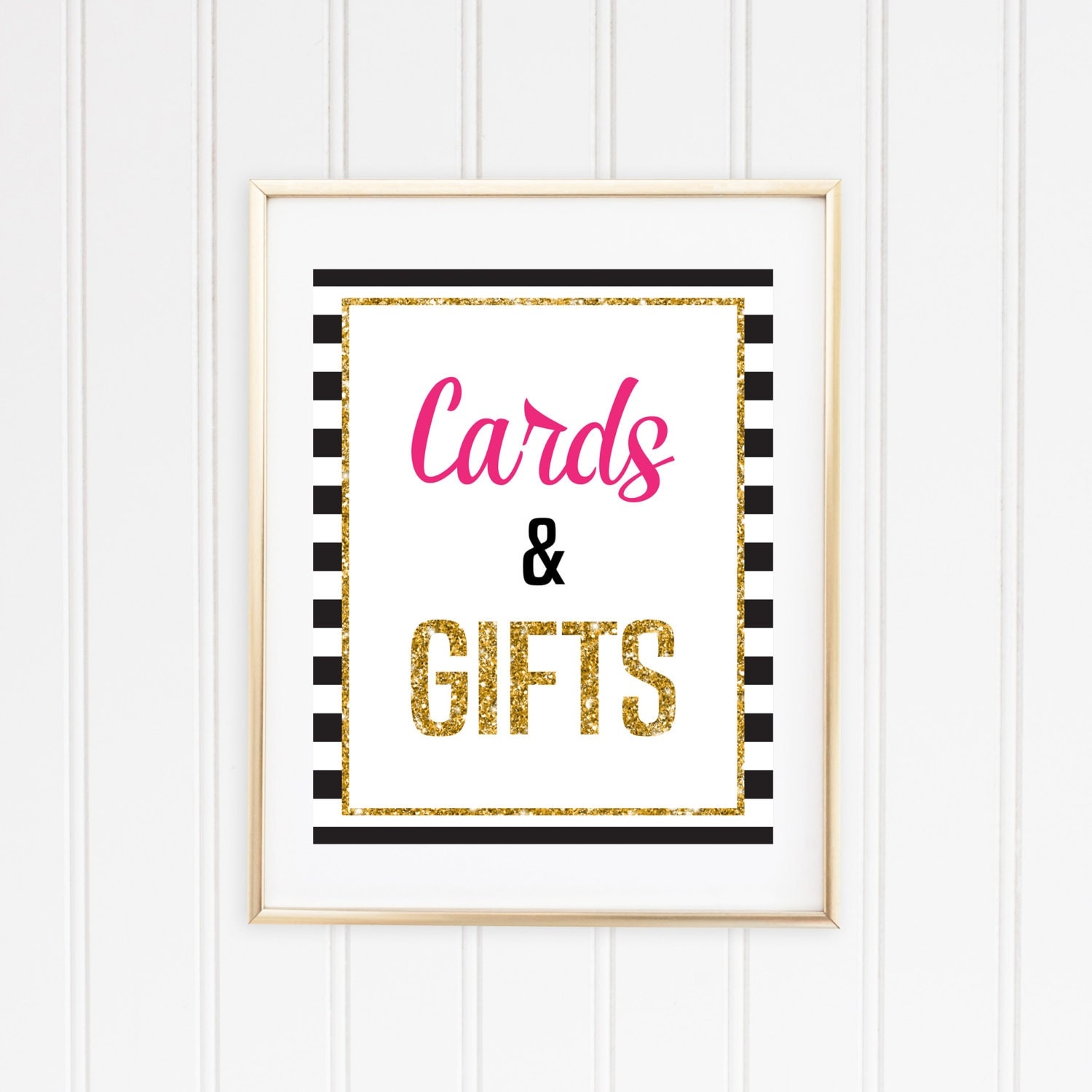 Cards & Gifts Printable Black and White Striped Kate Spade