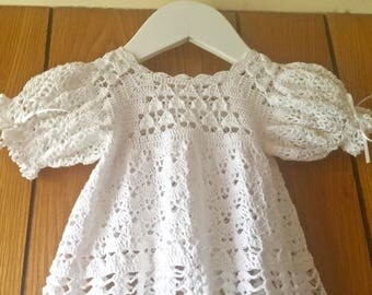 Crochet Christening Gown, Handmade lace, Blessing Gown, Crochet Heirloom Baptism Gown, Crochet Thread Baptism Christening Heirloom Dress