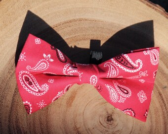 Bandana print dog bow tie