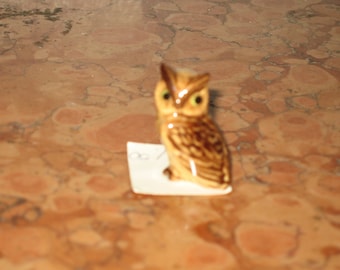 1970's Miniature Ceramic Owl Figurine! #BV