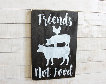 Friends Not Food | Vegan Kitchen Decor | Vegan Sign | Vegetarian Kitchen Decor | Vegetarian Sign | Vegan Restaurant Decor | Vegetarian Sign