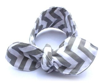 Gray And White Stripes Headband - the Geraldine Headband