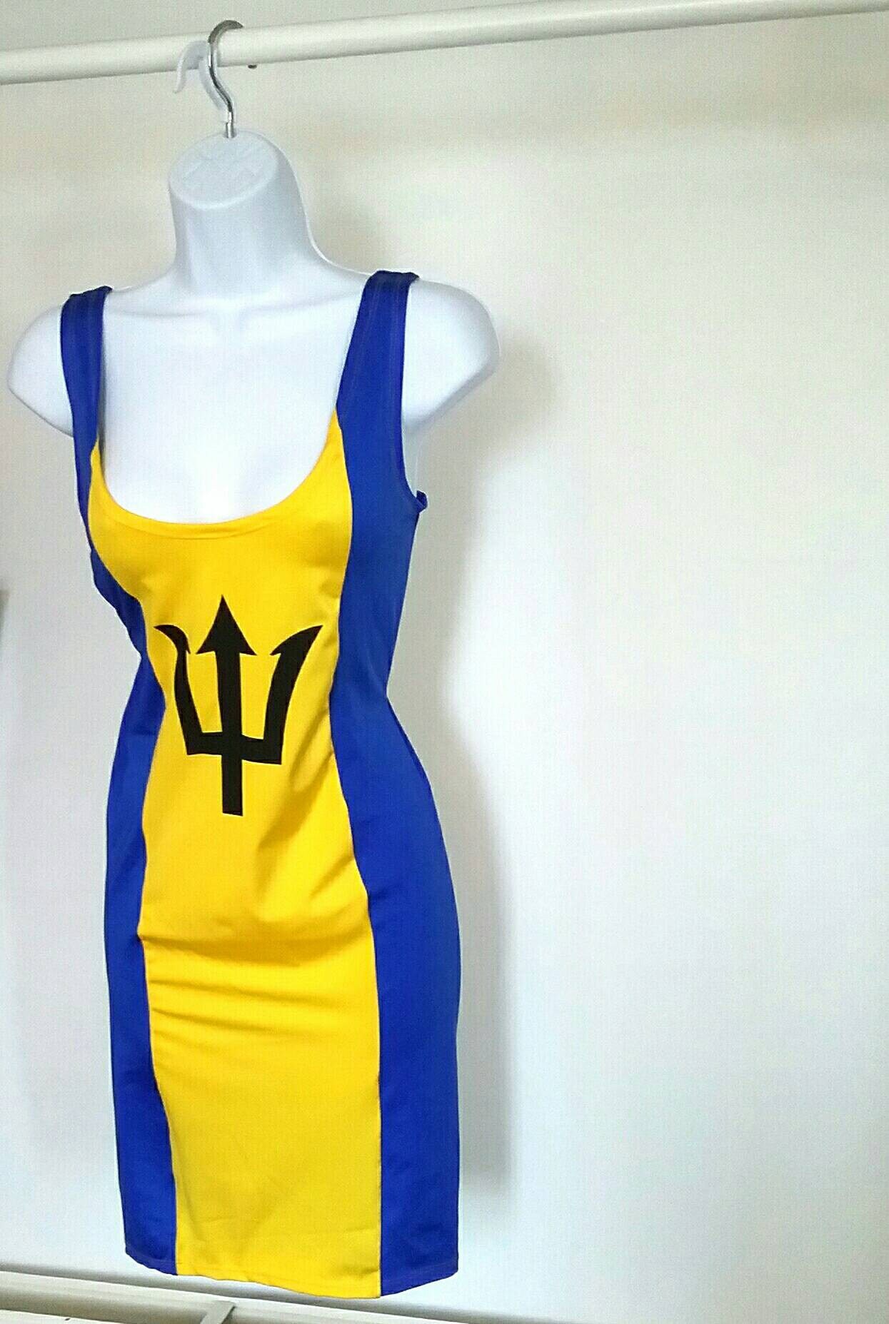BARBADOS Flag Dress Barbados Bodycon Dress Cropover Costume