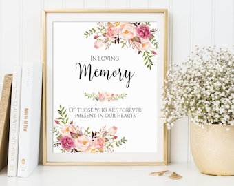 In Loving memory, In Loving Memory Wedding Sign, Memorial Sign, Memorial Table Sign, Remembrance Sign, Memory Sign, Wedding Memory Sign