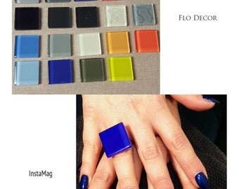Geometric ring electric blue and in all colors in photos