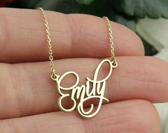 Gold Name Necklace-Personalized Name Jewelry-Sterling Silver Name Jewelry-Bridesmaid Gift Jewelry -Personalized Gift-Personalized Jewelry