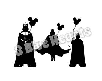 Darth Vader with Balloon svg studio dxf pdf jpg png